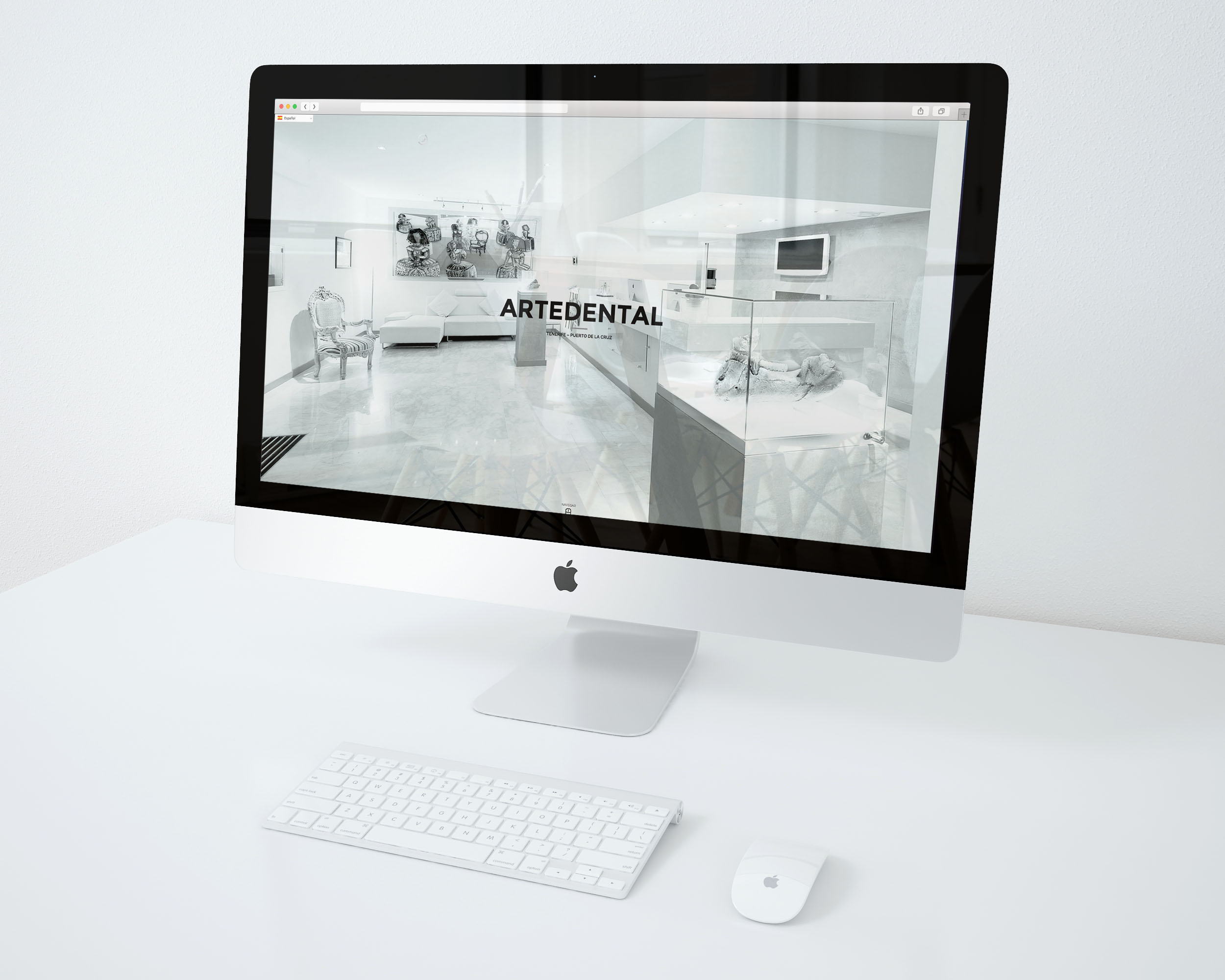 Mockup web Artedental en pantalla Mac
